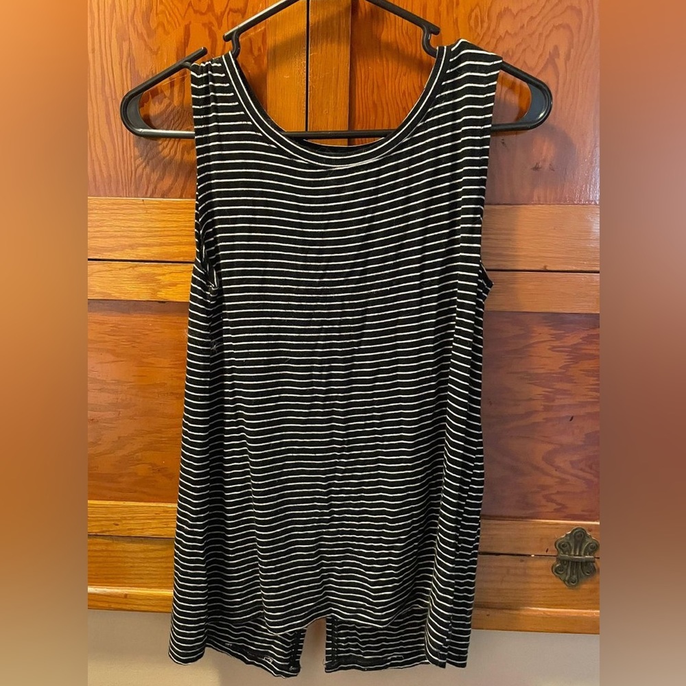 Old Navy Black and White Striped Tank Top